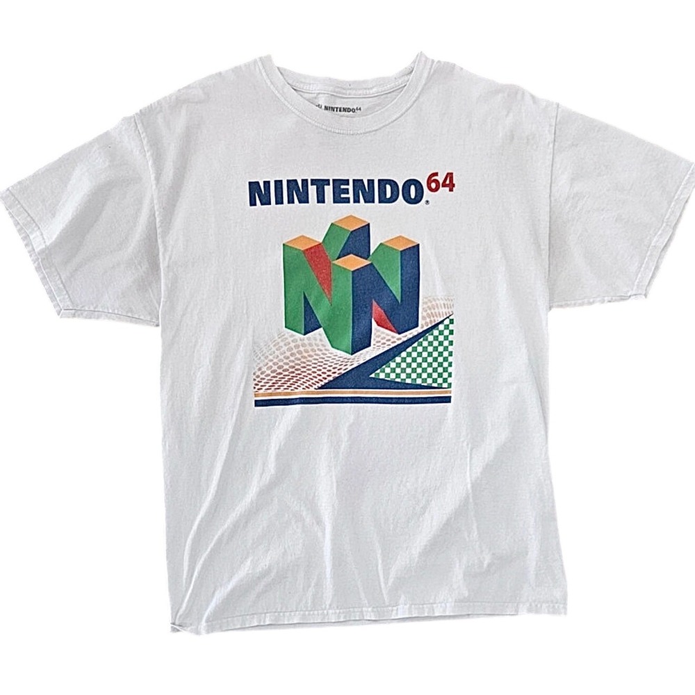 Gildan Nintendo 64 T-Shirt Womens Small White Excellent Retro Graphic Tee N64